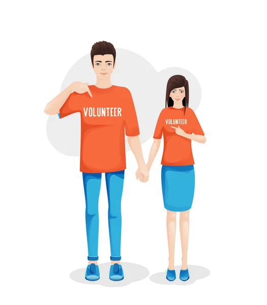 Εθελοντές εργαζόμενους, κρατώντας τα χέρια μαζί — Διανυσματικό Αρχείο