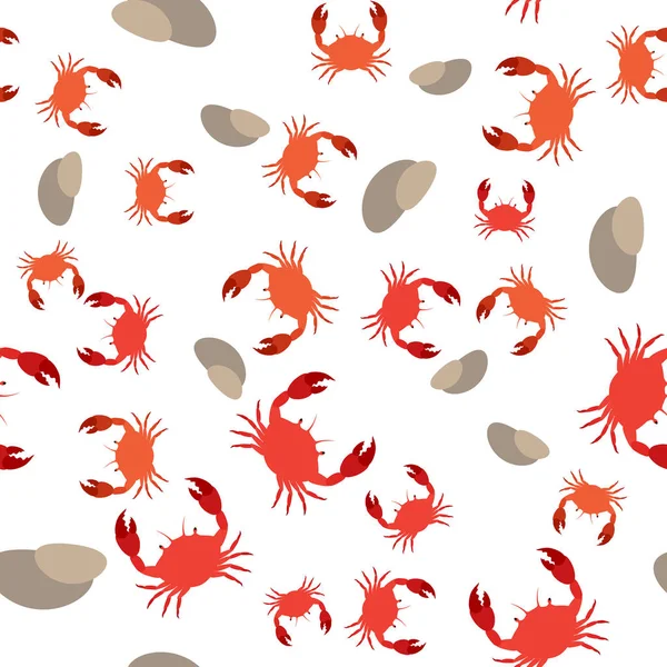 Seamless background with crabs. — Stock Vector
