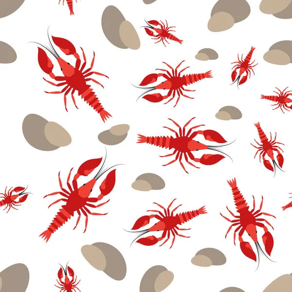 Seamless background with crayfish — Stock Vector