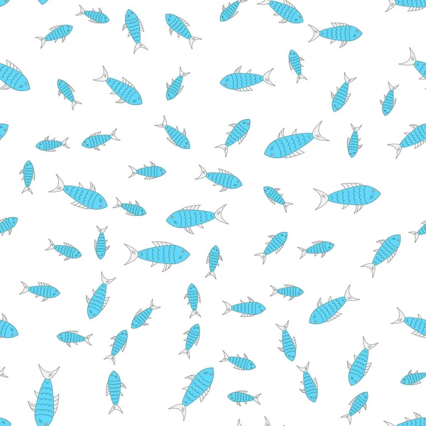 Hladký vzor s rybou — Stockový vektor