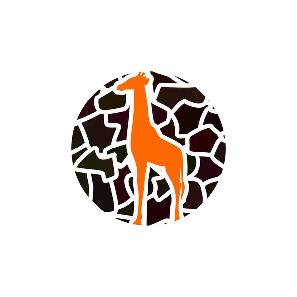 Logotipo de la jirafa en círculo hecho — Vector de stock