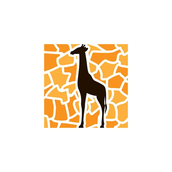 Logotipo de la jirafa en cuadrado — Vector de stock