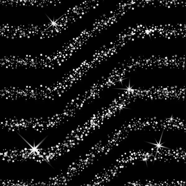 Блискучий срібло хвилі та зірки — стоковий вектор