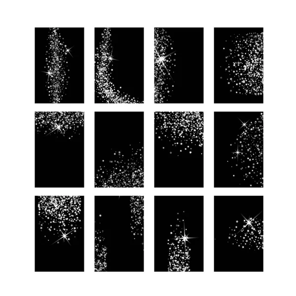 Набор баннеров с серебряной пылью — стоковый вектор