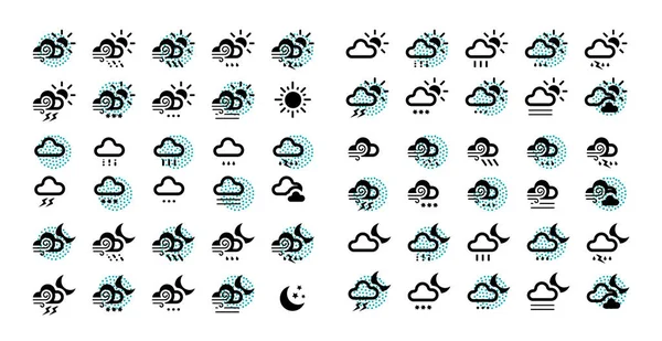 Reihe von Wettersymbolen — Stockvektor