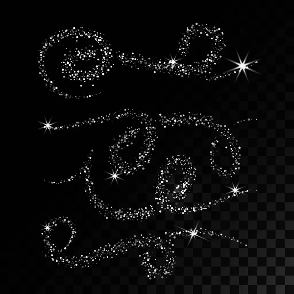 Colección Silver Glitter Waves — Vector de stock