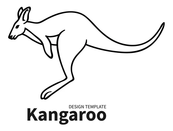 Silhouette d'un kangourou sautant — Image vectorielle