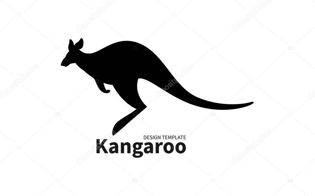  Silhouette of a jumping kangaroo