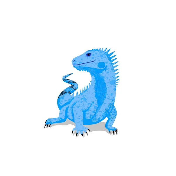 Reptile Réaliste Iguana Isolé Sur Fond Blanc Illustration Vectorielle — Image vectorielle