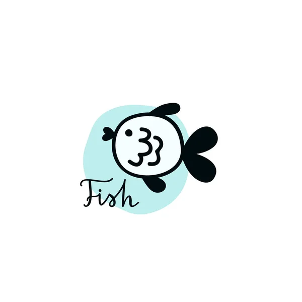 Логотип Рыбы Симпатичная Рыбка Векторная Иллюстрация — стоковый вектор