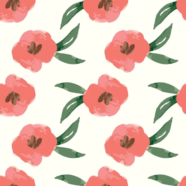 Vector Rosa Primavera Floral acuarela estilo sin costuras patrón de fondo — Vector de stock