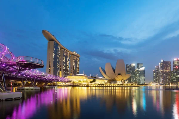 Bunte Singapore Business District Skyline. — Stockfoto