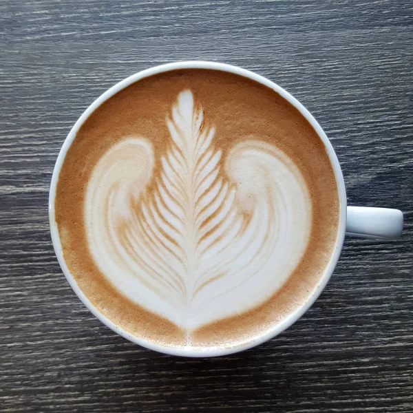 Vista superior de una taza de café arte latte —  Fotos de Stock
