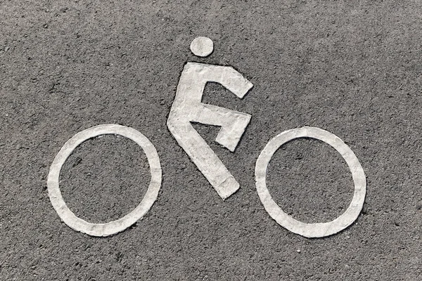 Bicycle Lane Signage Asphalt Street — Stock Photo, Image