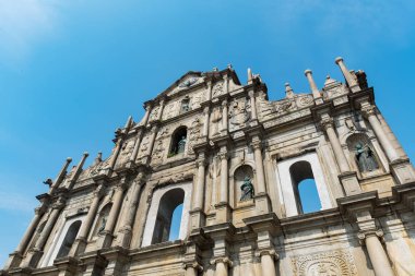 St. Paul's Church.One Macau'nın en bilinen yerlerinden kalıntıları. Bir resmi olarak tarihi merkezi Macau, Unesco Dünya Mirası kapsamında listelenen.