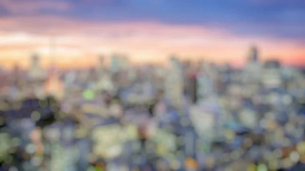 Blur background of Tokyo city skyline in the evening. Abstract background.