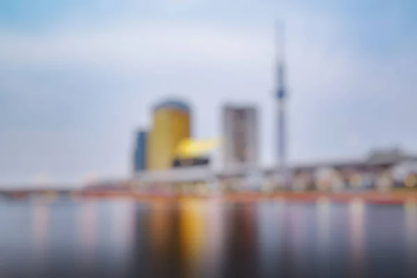 Blur background of Tokyo city skyline in the evening. Abstract background.