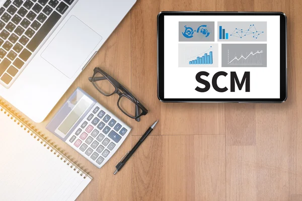 Concepto de gestión de la cadena de suministro SCM —  Fotos de Stock