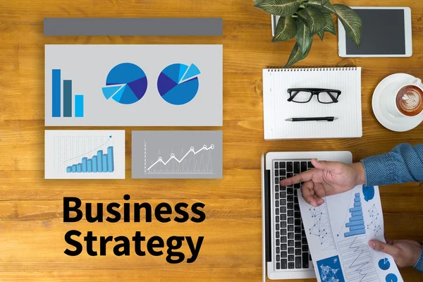 Estratégia de negócios e diagrama de mídia social, estratégia de negócios M — Fotografia de Stock