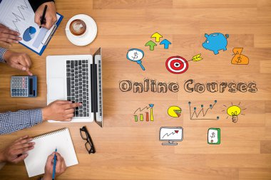 Online Courses concept  clipart