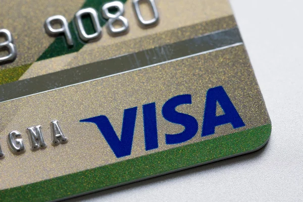 Közelről a hitelkártyák, Visa kártya, — Stock Fotó