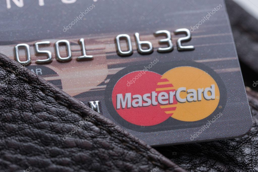 Bangkok, Thailand - 24 feb 2016 : close up of credit cards , master card  in the leather wallet , product shot