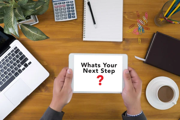 당신의 다음 단계는 무엇 인가? 개념 — 스톡 사진
