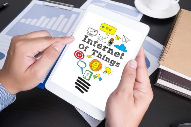 Modern insanlar iş, Internet şeyler (çok) kavramı o yapıyor