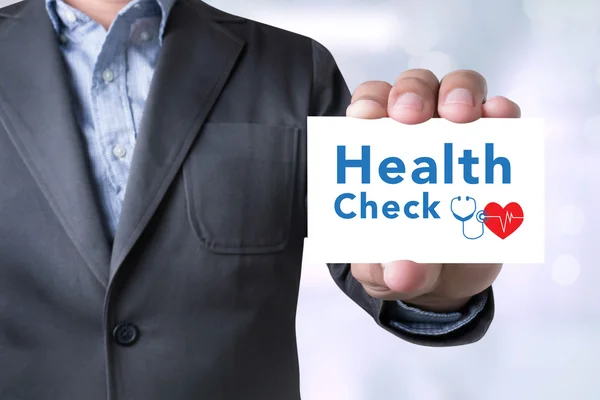 Kontrollera hälsobudskap på kortet — Stockfoto