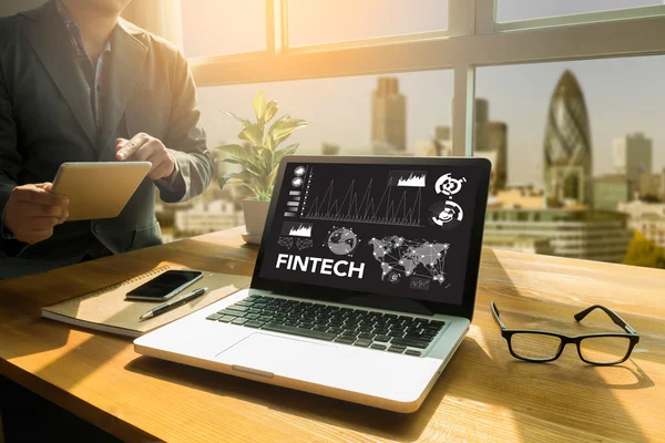 FinTech inwestycji finansowych Internet technologia — Zdjęcie stockowe