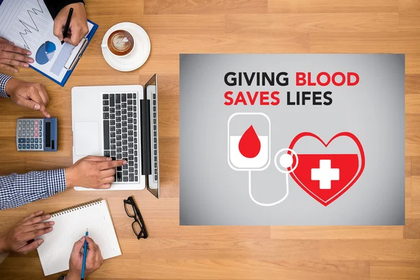 给血液保存生命血液捐赠给生活 — 图库照片