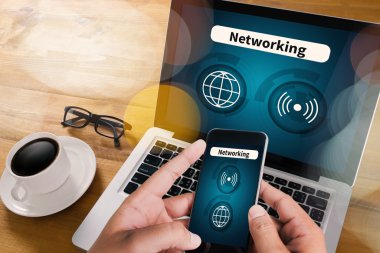 Internet ağ kutsal kişilerin resmi düğme simgesi, akıllı ağ