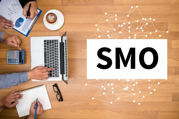 Smo 社会媒体优化在线，Smo-多色 — 图库照片