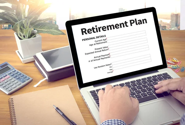Rentenplan Darlehensverbindlichkeiten Steuerformular zum Altersvorsorgeplan — Stockfoto
