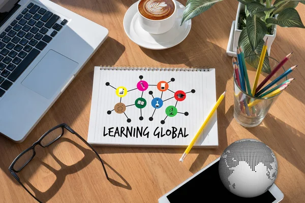 Lärande Global, kommunikation Global kommunikation avstånd edu — Stockfoto