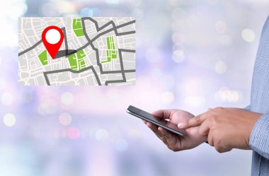  GPS varış yerini, sokak harita Gps simgeleri ile yönlendirmek için harita
