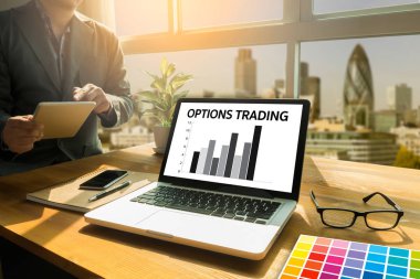 OPTIONS TRADING investment in option trade of trader Business co clipart