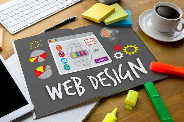 Web ontwerp Homepage Website creativiteit digitale grafische lay-out W — Stockfoto