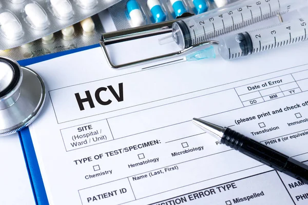 HCV Medical Diagnostyka Hcv wirusowe zapalenie wątroby typu C wirus. — Zdjęcie stockowe