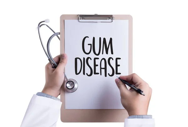 GUM DISEASE  Medical concept Doctor Gum disease stages — Stock Photo, Image