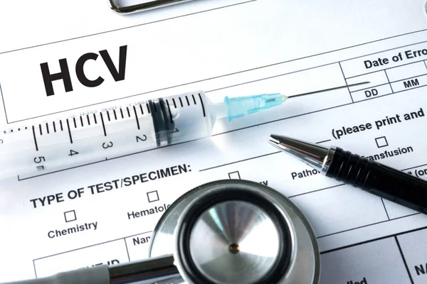 HCV ιατρική διάγνωση ιό Hcv ηπατίτιδα C. — Φωτογραφία Αρχείου