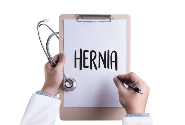 HERNIA Informe médico con composición de medicamentos - Píldoras, I —  Fotos de Stock