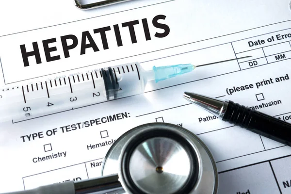 Всесвітній день гепатиту HEPATITIS: Символічна кольорова концепція підняття Су — стокове фото