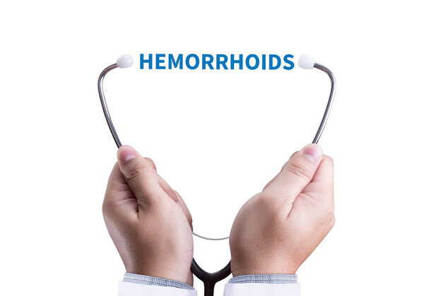 HEMORRHOIDS CONCEPT Diagnosis - Hemorrhoids. Medical Report with
