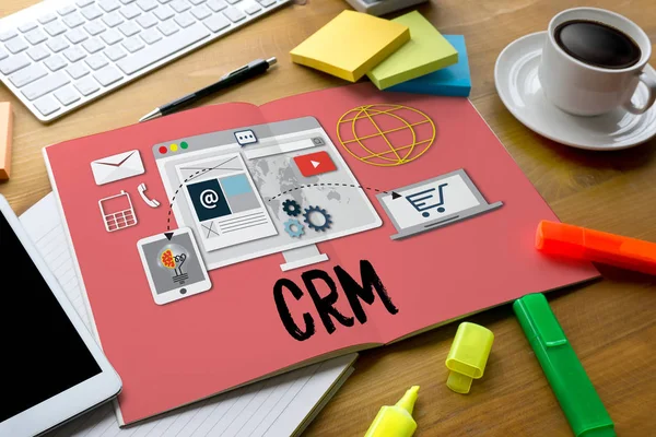 CRM klienta Crm zarządzanie analizy koncepcji usługi , — Zdjęcie stockowe