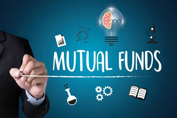 FONDI MUTUALI Concetto di finanza e denaro, Focus sui fondi comuni di investimento i — Foto Stock
