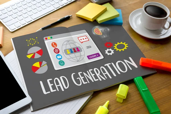 Lead Generation Lead generatie Business trechter, verkoop trechter, — Stockfoto