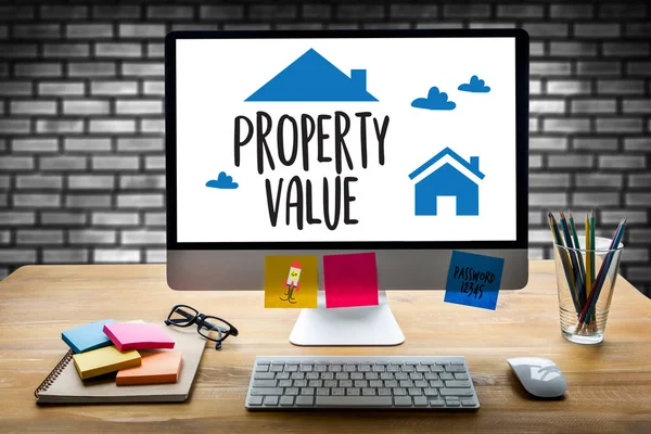Valor Imobiliário, Valor de Propriedade Empresarial, Imobiliário Adequado — Fotografia de Stock