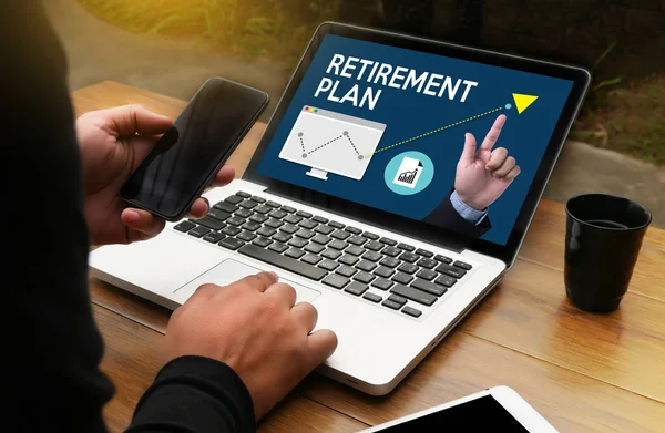 退職計画貯蓄シニア投資退職計画ペン — ストック写真