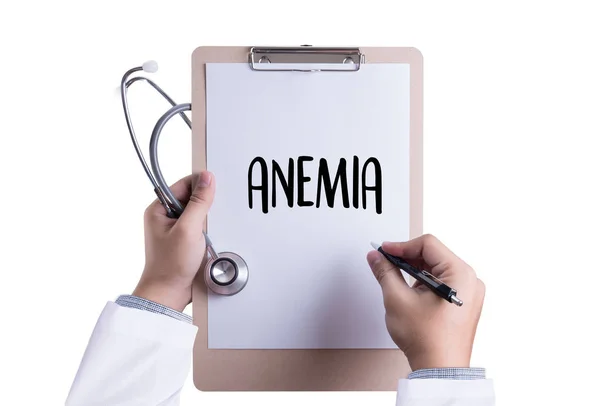 Análisis de sangre de ANEMIA para la prueba de anemia, Concepto médico: anemia, diagnóstico — Foto de Stock